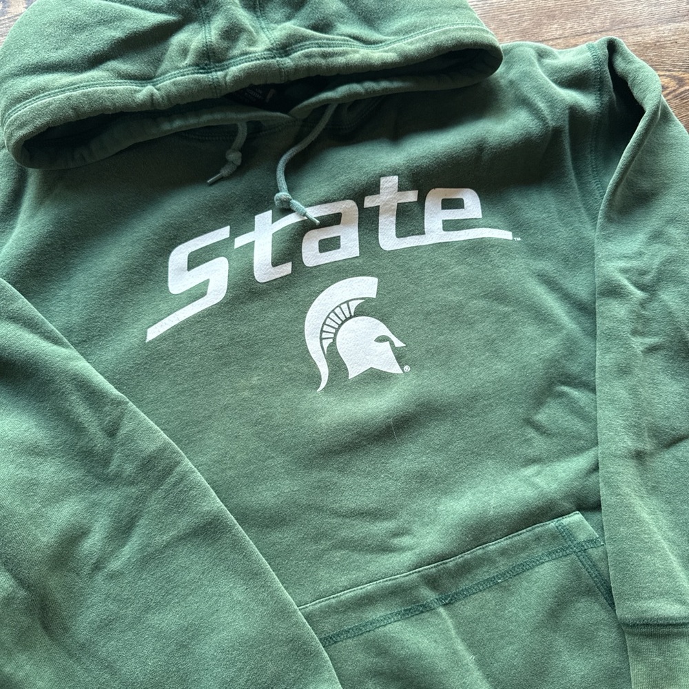 Green Hoodie with Michigan State Spartans Graphic